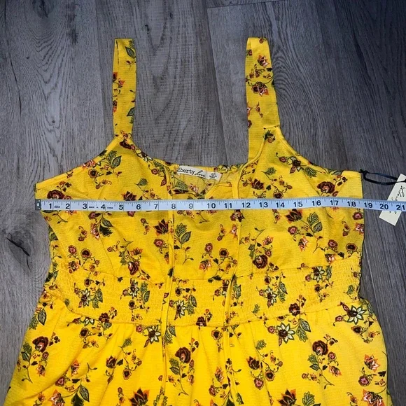 NWT Liberty Love Sunshine Yellow Floral Sundress Size 2X - Picture 6 of 9